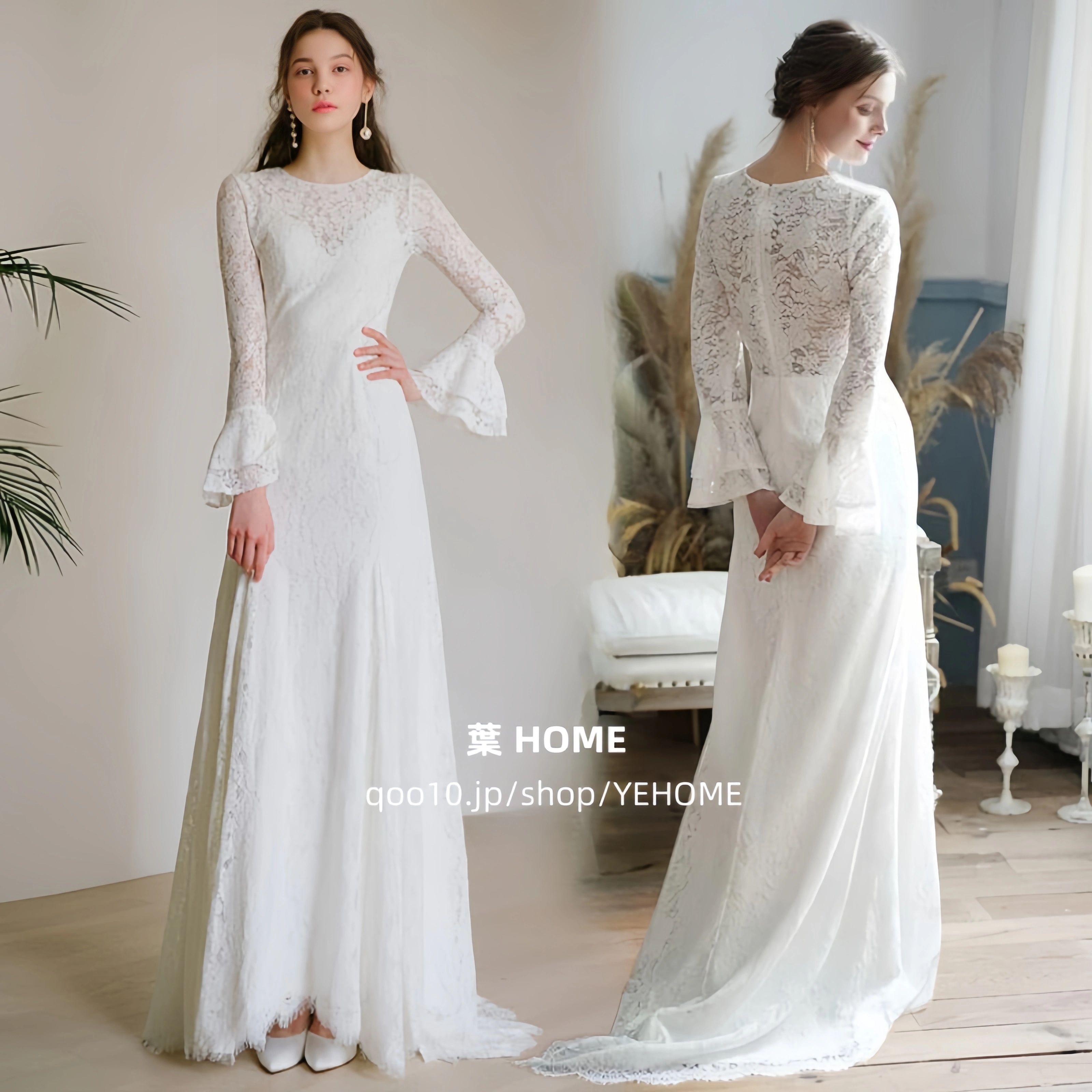 ビーチフォト ウエディングドレス エンパイアライン エンパイアドレス ウエディング ドレス ワンピース 1.5次会 二次会 花嫁 ドレス 花嫁ドレス 春 夏 フォトウエディング 前撮り