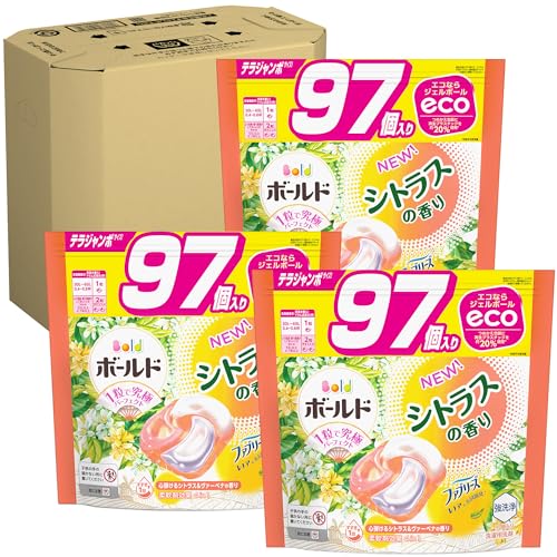 ボールド 洗濯洗剤 ジェルボール4D シトラス&ヴァーベナ 詰め替え 97個×3袋 [大容量] [ケース品]