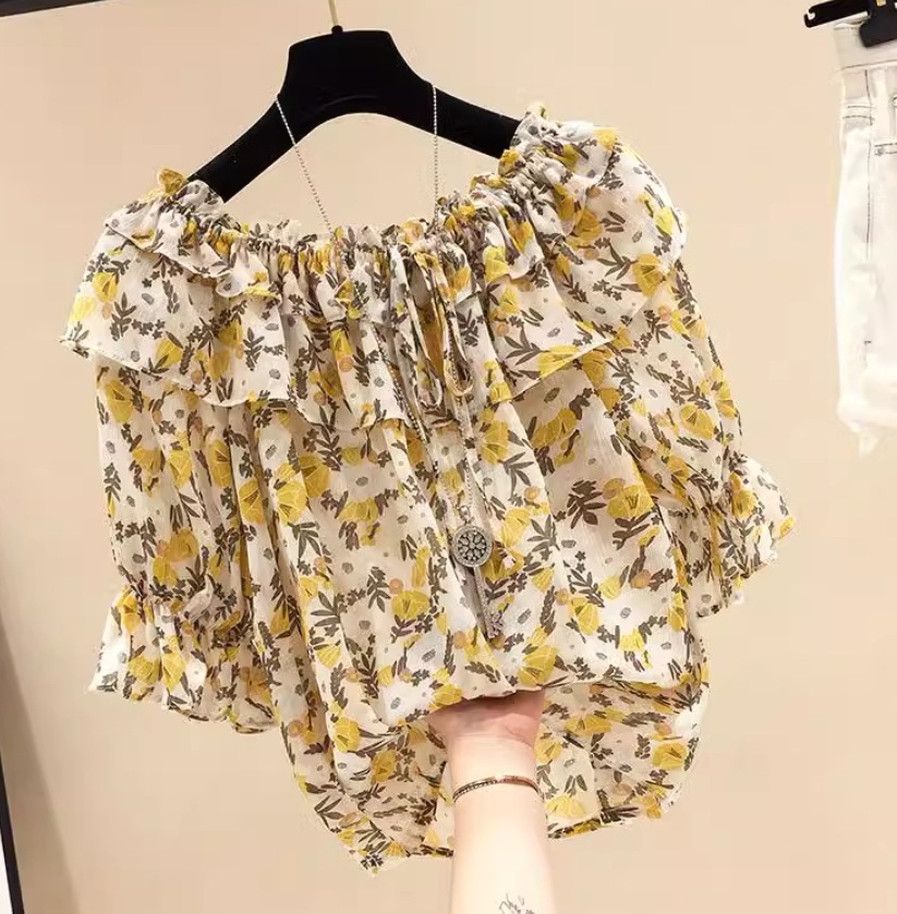 トップス レディース ブラウス 半袖 クルーネック フリル フェミニン ウエストマーク かわいい 大人可愛い きれいめ シンプル 上品 おしゃれ かっこいい ガーリー かっちり ラブリー クラシカル