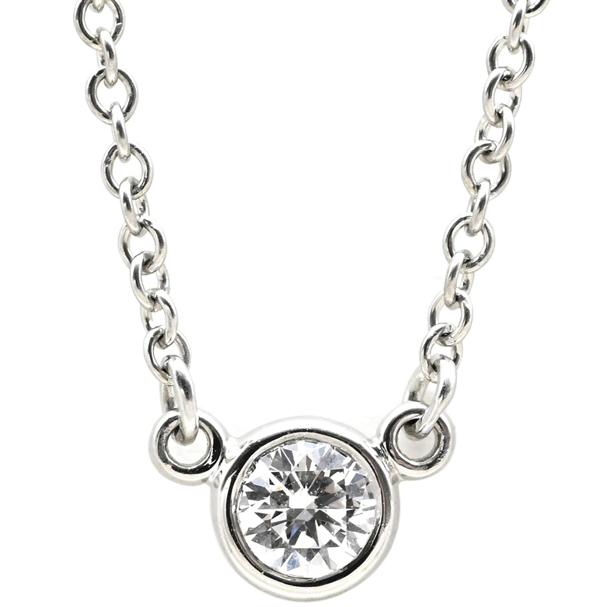 ティファニー Tiffany & Co ネックレス バイザヤード シングルダイヤモンド ペンダント Pt950 ダイヤモンド プラチナシルバー Pt T&Co. 1石 エルサペレッティ 6001789