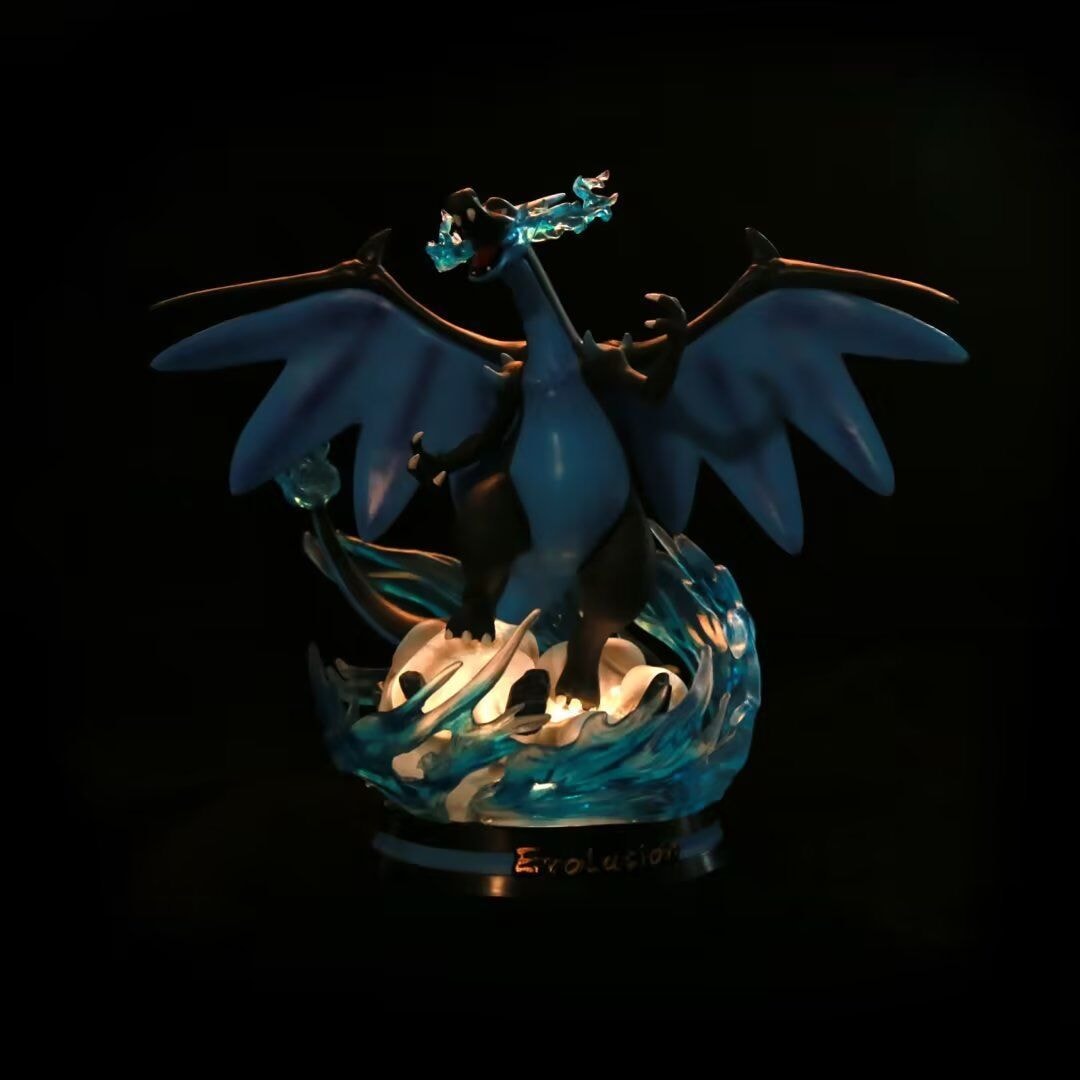 ペットエルフgkエッグメガフレーミングドラゴンx進化輝くシーンアニメーションフィギュアモデルの装飾品