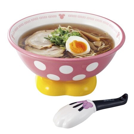 ラーメン鉢 れんげ ラーメンセット 食器 ミニーマウス スプーン 丼鉢 どんぶり おもしろ雑貨 器 ディズニー