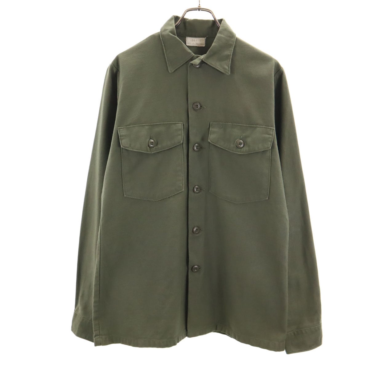 US ARMY アメリカ軍 70s ヴィンテージ ユーティリティ シャツジャケット 151/2 カーキ メンズ 古着