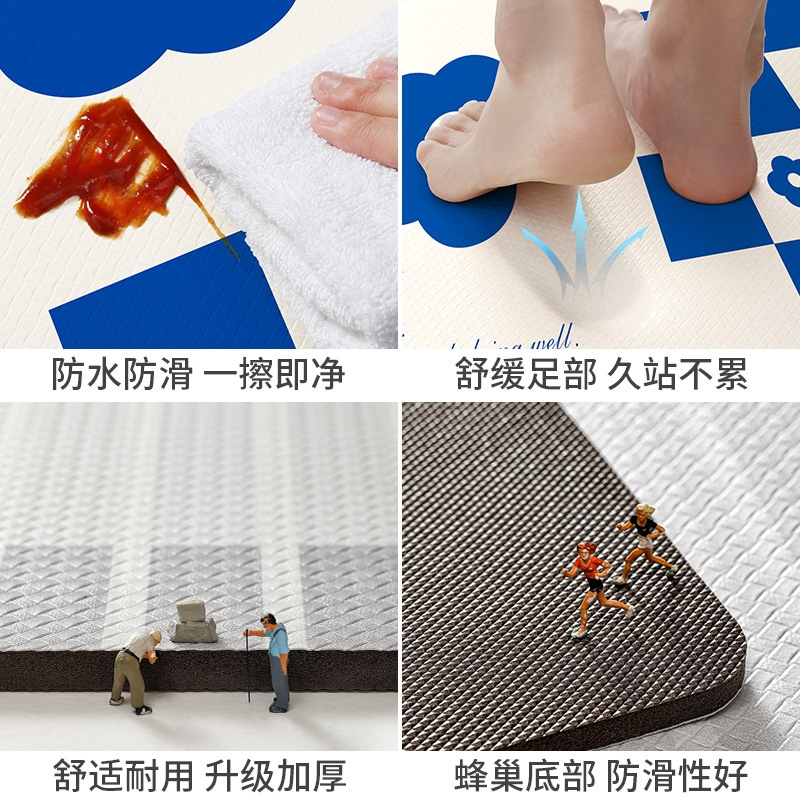 【速達!】大江北欧PVC洗浄不要長尺キッチンマット油対策家庭用皮革疲れ対策キャスター付き