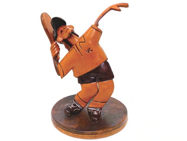 本革製フィギュア　テニスプレーヤー レザー/本革 VANCA/バンカクラフト