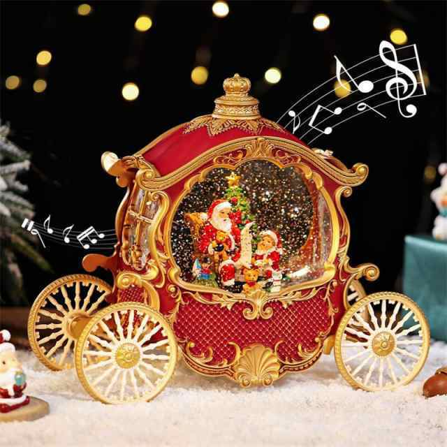 【2枚購入で100円OFF】クリスマス サンタ スノードーム クリスマスオルゴール 馬車オルゴール クリスマスツリースノーグローブ LEDライト内蔵 8曲自動ループ クリスマスプレゼント インテリア