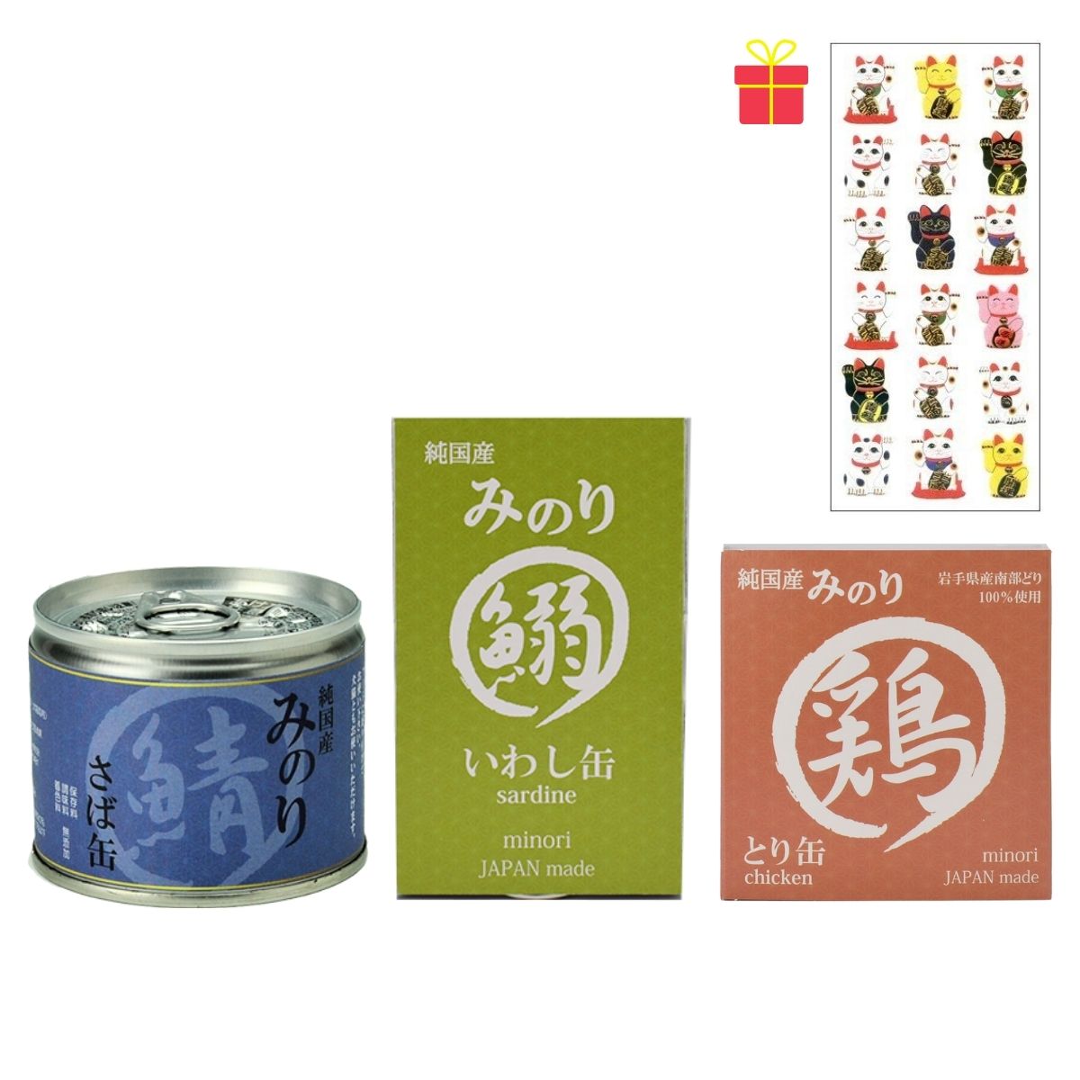 犬猫用 国産無添加詰め合わせ（さば缶24個・いわし缶24個・とり缶20個）【各1ケースセット】【金運招き猫シール1枚付】無塩 100％天然 ペットフード ウェットフード 日本のみのり 国産 26,909円