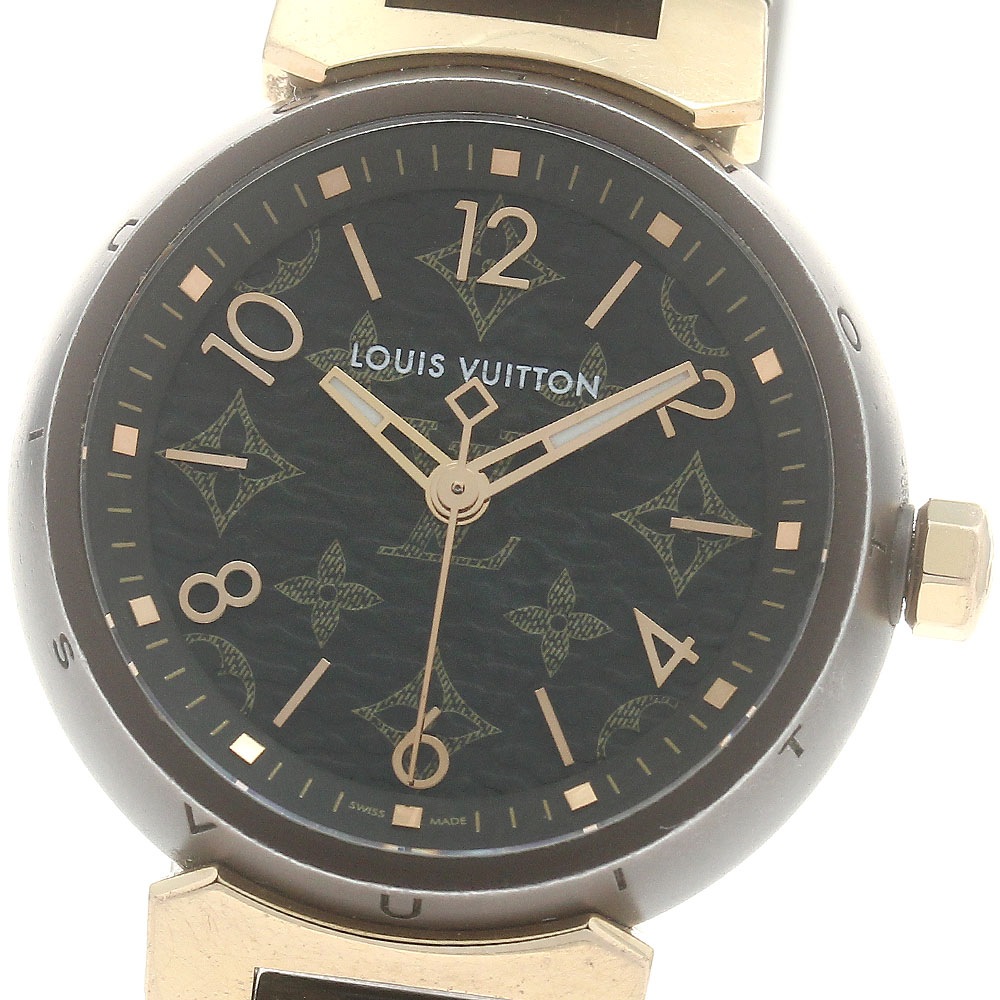 ルイ・ヴィトン LOUIS VUITTON QA137 タンブールスリム クォーツ レディース 箱・保証書付き_882859【中古】