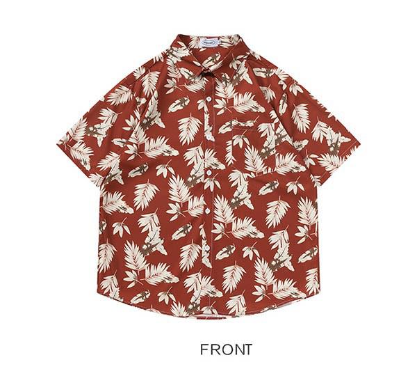 トップス半袖シャツシャツ ボタニカル柄 半袖 メンズ レディース 夏物 半袖 葉っぱ ヴィンテージ風 開襟シャツ ハワイアン コットン アマ リーフ柄 大きいサイズ 開襟 オープンカラー アロハシャツ 6,341円