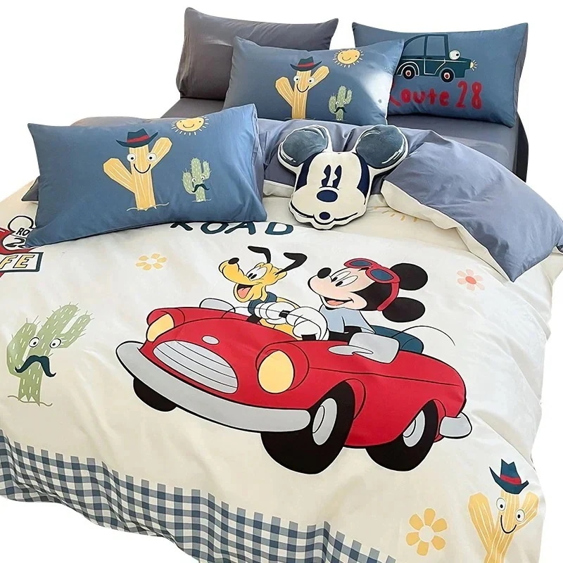 コットンベッドシーツ寝具4点セットコットン子供寮ベッドシーツと掛け布団セット3点セット