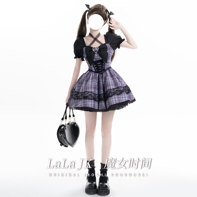 コスプレ コスプレ セクシー ワンピース 韓国 ワンピース ドレス ロングワンピース スウィートウエストワンピース バブルスリーブ リボンタイ プチスウィートスカートワンピース ドレス ワンピース 秋