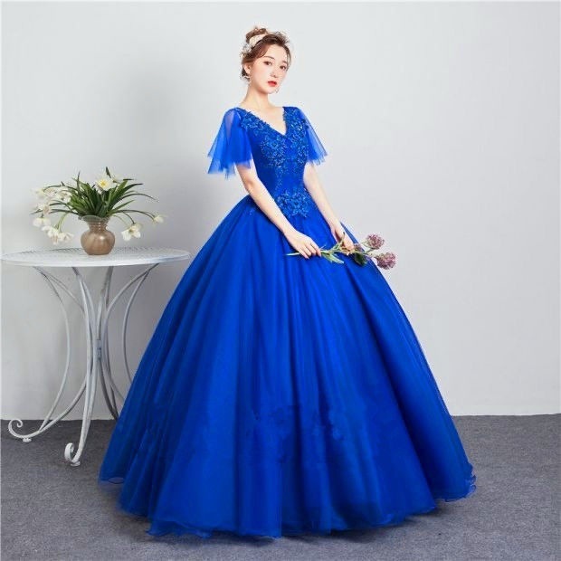 色糸2024イブニングドレスボーカル学生芸術試験ドレス女性ロングベルカントソロパフォーマンスドレスホストドレス