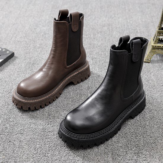 【取寄：納期2週間】ショートブーツ レディース ブーツ サイドゴアブーツ 靴 シューズ 厚底 カジュアル お出掛け シンプル 無地 ブラック ブラウン 黒 茶 ファッションブーツ 歩きやすい