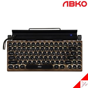 ABKO/TW1867/ブルートゥース/LED/レトロ/機械式/無線/キーボード積縮-英語/韓国語