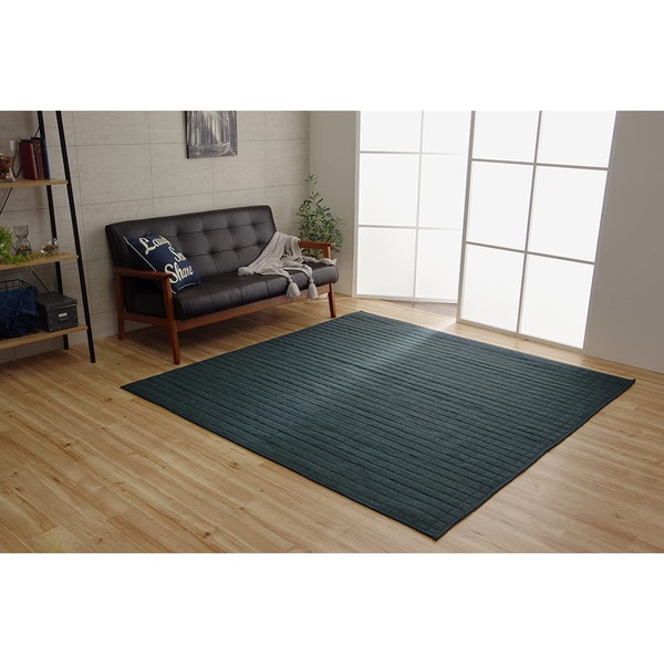1291300196501 ラグ カーペット 3畳 洗える 無地 コルム ネイビー 200×250cm メーカー直送