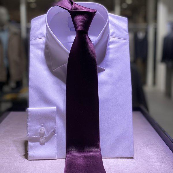 メンズネクタイ シルクツイル 無地 ブラウン_s