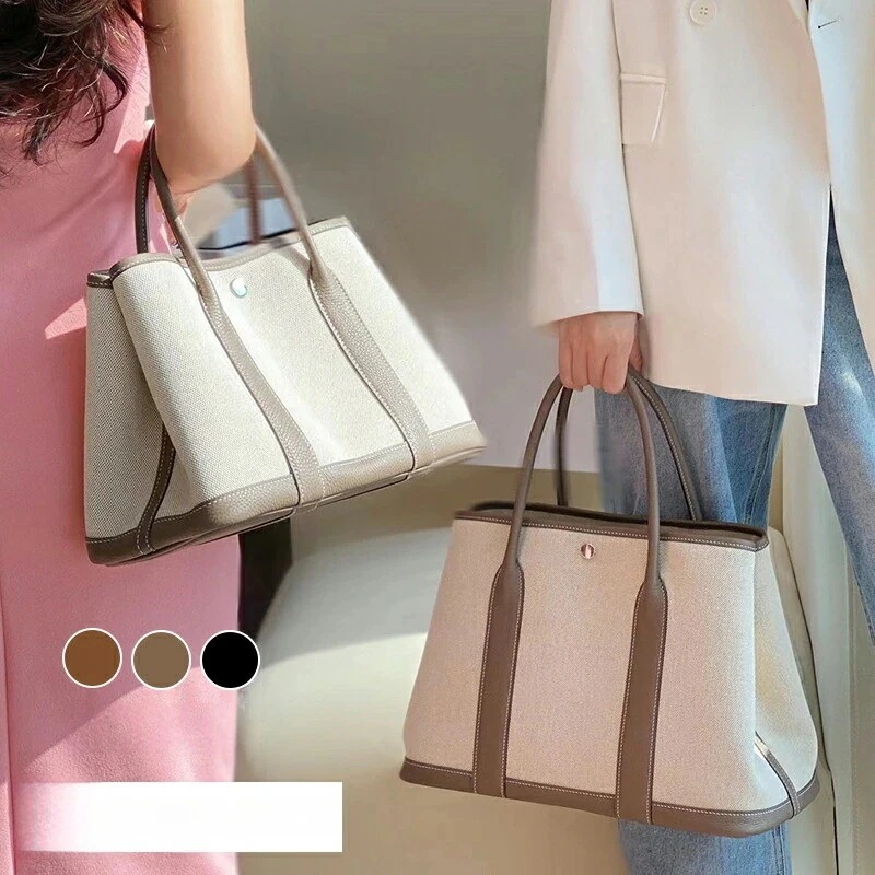 本革 キャンバス バッグ レディース トートバッグ 上質本牛革 キャンバス ショルダーバッグ PM ガーデンパーティンナリ 3カラー 3サイズ 25/30/36cm 通勤 通学 フォーマルバッグ プレ