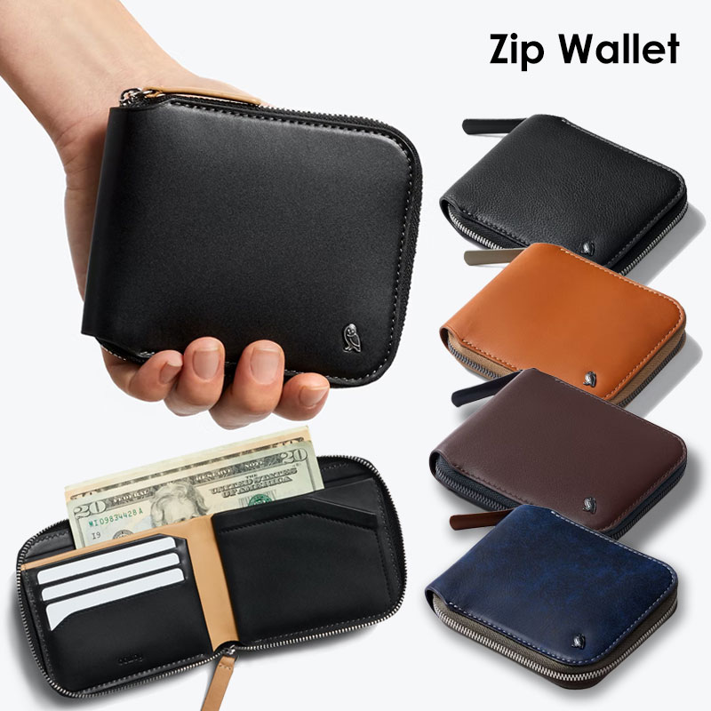 WZWA ZIP WALLET 財布 二つ折り財布 革 レザー ミニ財布 コンパクト ギフト プレゼント ジップ メンズ 14,000円
