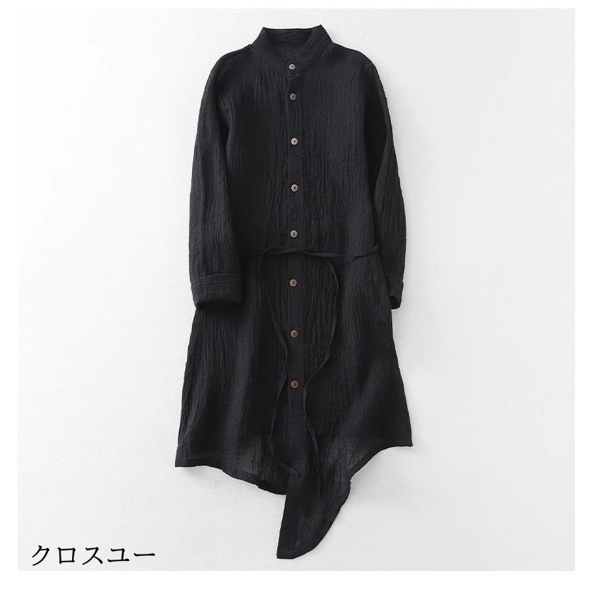 レディース 春 シャツワンピース 長袖 無地 今季トレンド 無地 ロング丈 きれいめからカジュアルまで シンプルながらも軽やかな着心地 大 5,107円