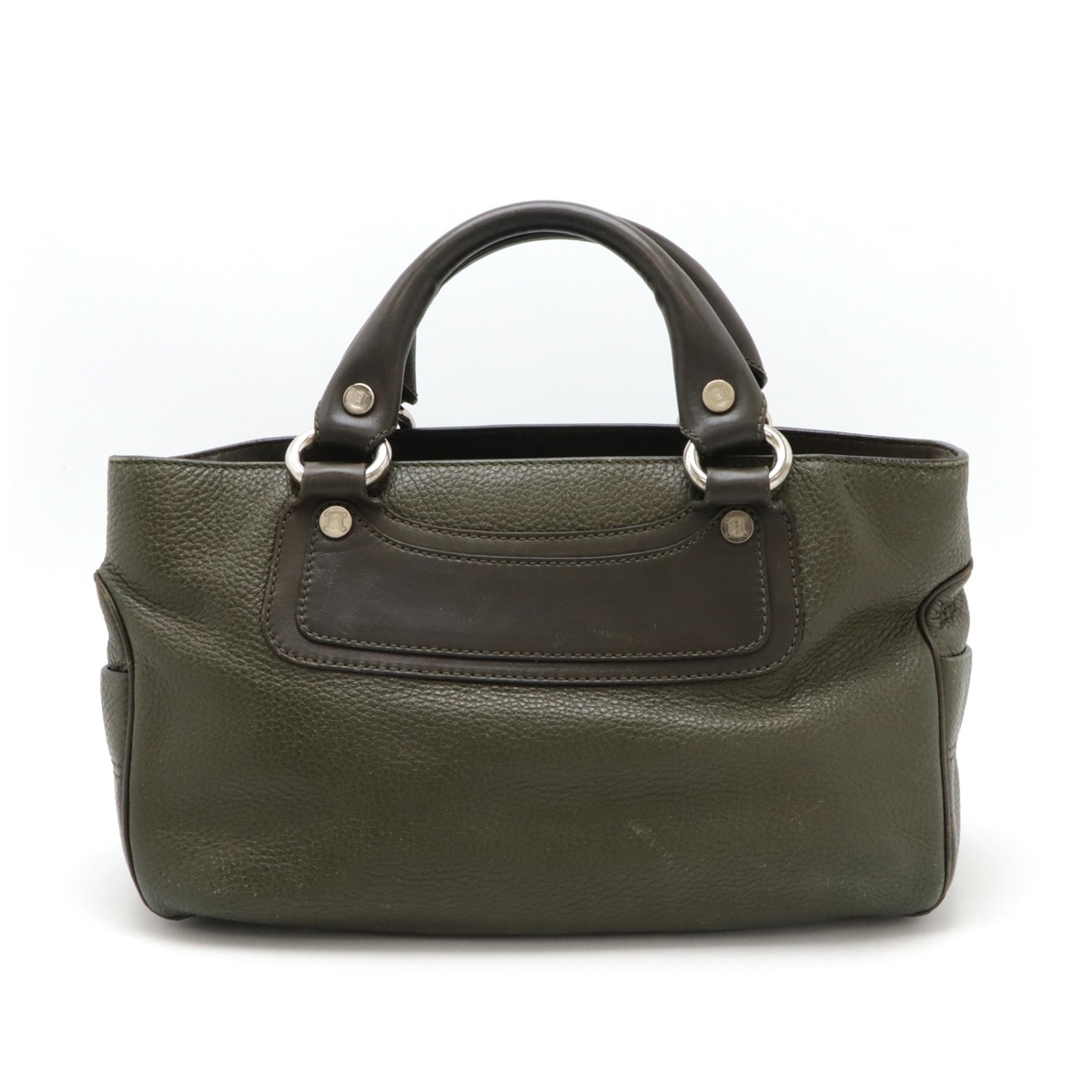 ブギーバッグ ハンドバッグ レザー カーキグリーン オリーブブラウン シルバー金具