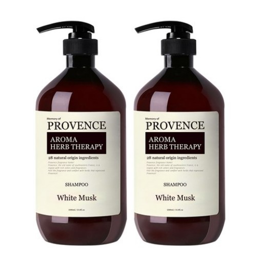 プロバンス アロマハーブセラピーシャンプー ホワイトムスク 1000ml x 2個 (鎮静/弾力/保湿/栄養供給/活力/光彩/しわ防止)