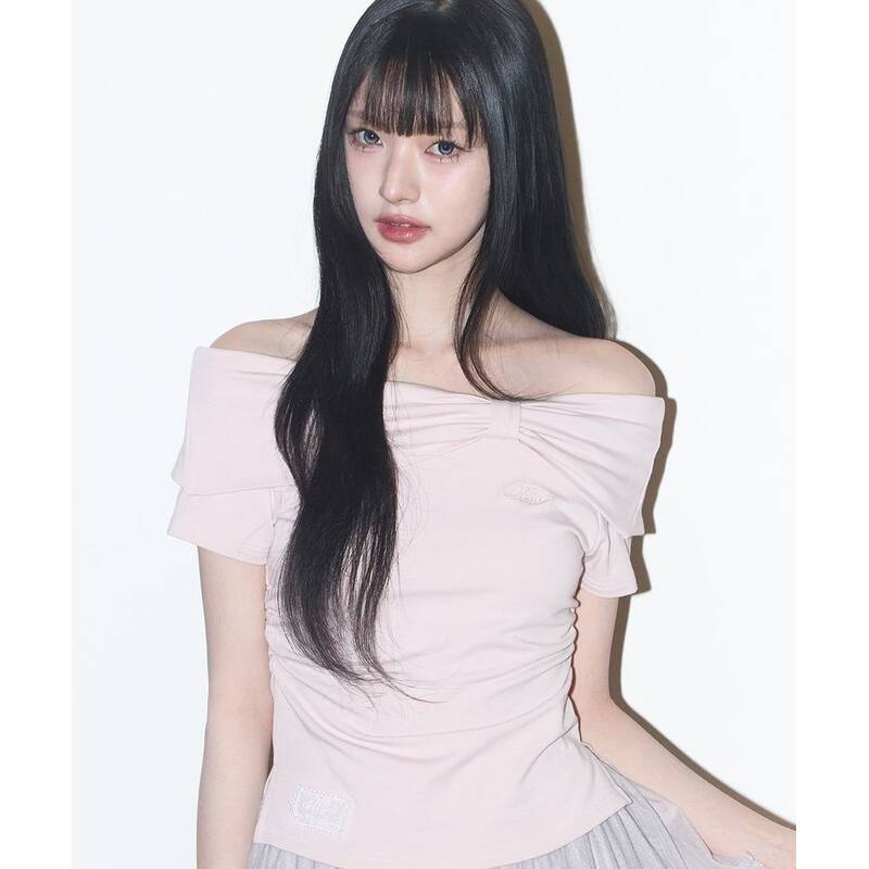 ILLIGO ボウ オフショルダーTシャツ ピンク 26SPTOP13PK 412963
