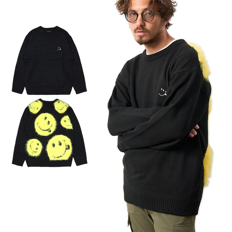 スタッドマフィン ニット クルーネック セーター メンズ レディース ブランド 大きいサイズ おしゃれ 黒