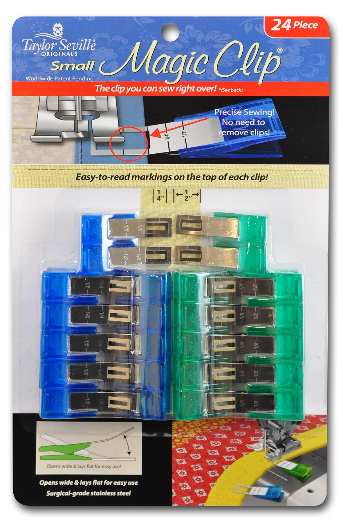 Taylor Seville 小さなマジッククリップ 裁縫とキルティングクリップ 24点セット キルティング用品と概要 裁縫アクセサリーと用品