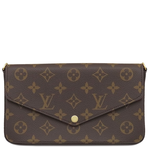 ルイヴィトン LOUIS VUITTON チェーンウォレット ポシェット フェリシー モノグラムキャンバス フューシャ ゴールド金具 茶 チェーンショルダー クロスボディ M81896 RFID 【保