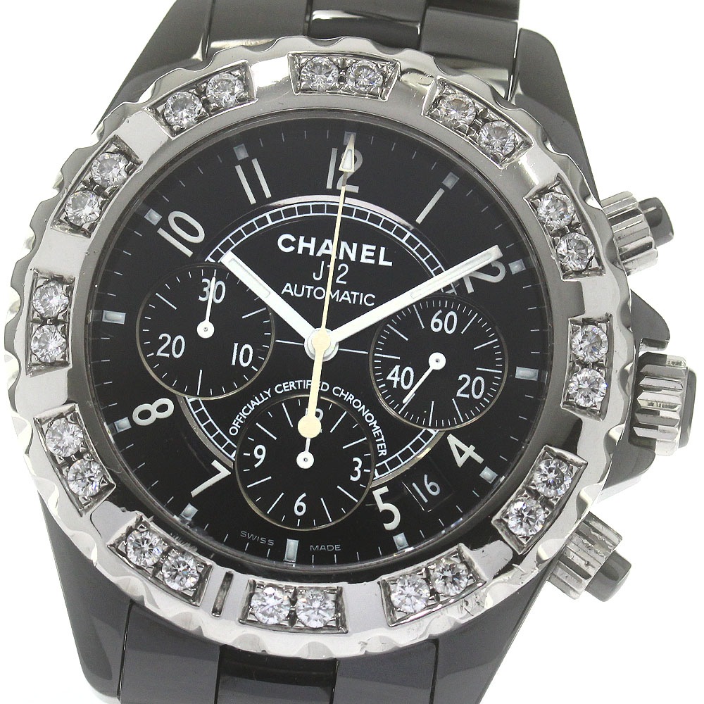 シャネル CHANEL H0940 J12 アフターダイヤベゼル ブラックセラミック 自動巻き メンズ _850260【中古】