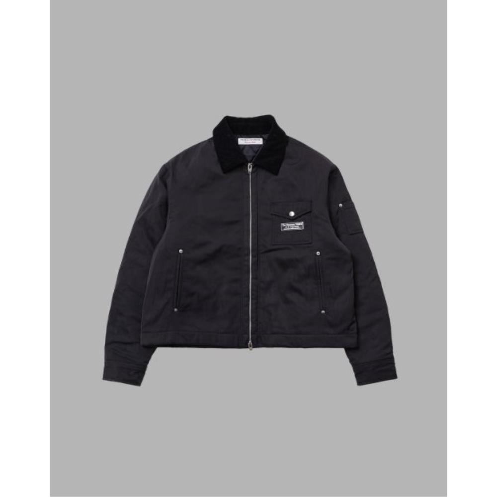 THE MUSEUM VISITOR CORDUROY COLLAR METAL LOGO JACKET BLA