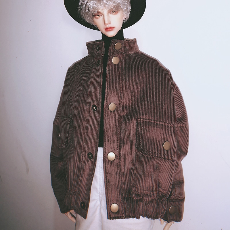 BJDドール服 ドール用アウター ブラウン コーデュロイジャケット ID75/LS73/POPO68サイズ人形用衣装