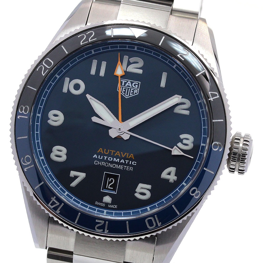 タグホイヤー TAG HEUER WBE511A オータヴィア 60周年アニバーサリー GMT 自動巻き メンズ 極美品 箱・保証書付き_847592【中古】