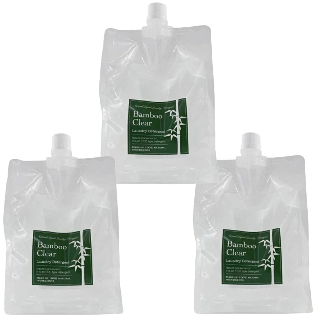 バンブークリア BambooClear 3個セット！ 天然成分100%の無添加洗濯用竹洗剤 1L×3個 詰替え用セット