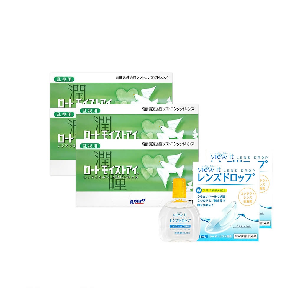 装着液おまけ付き モイストアイ 2week 乱視用 (4箱)　Rohtoメーカー正規品