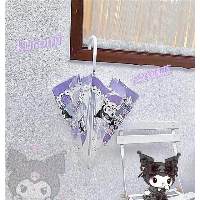 傘サンリオ傘韓国ファッション折りたたみ可能透明傘女子学生高颜値雨傘長柄美しい特別な傘クロミー傘学生学校