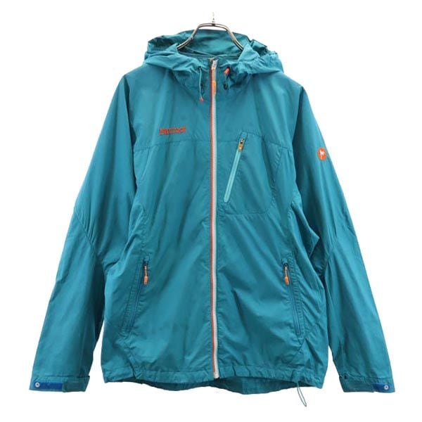 アウトドア 長袖 ジップパーカー XL ブルー系 ロゴ メンズ