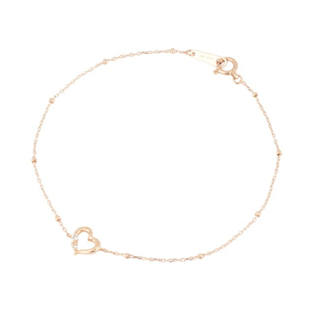 リボン済＆紙袋 4c ブレスレット レディース ハートモチーフ ジュエリー アクセサリー トパーズ K10ピンクゴールド 祝い 喜ばれるギフト