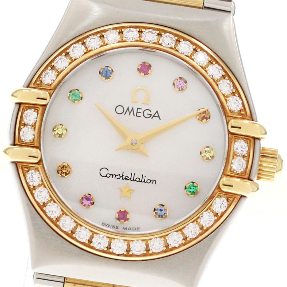 オメガ OMEGA 1367.79 コンステレーション ミニ アイリス マイチョイス ダイヤベゼル クォーツ レディース 美品 箱・保証書付き_870217【中古】