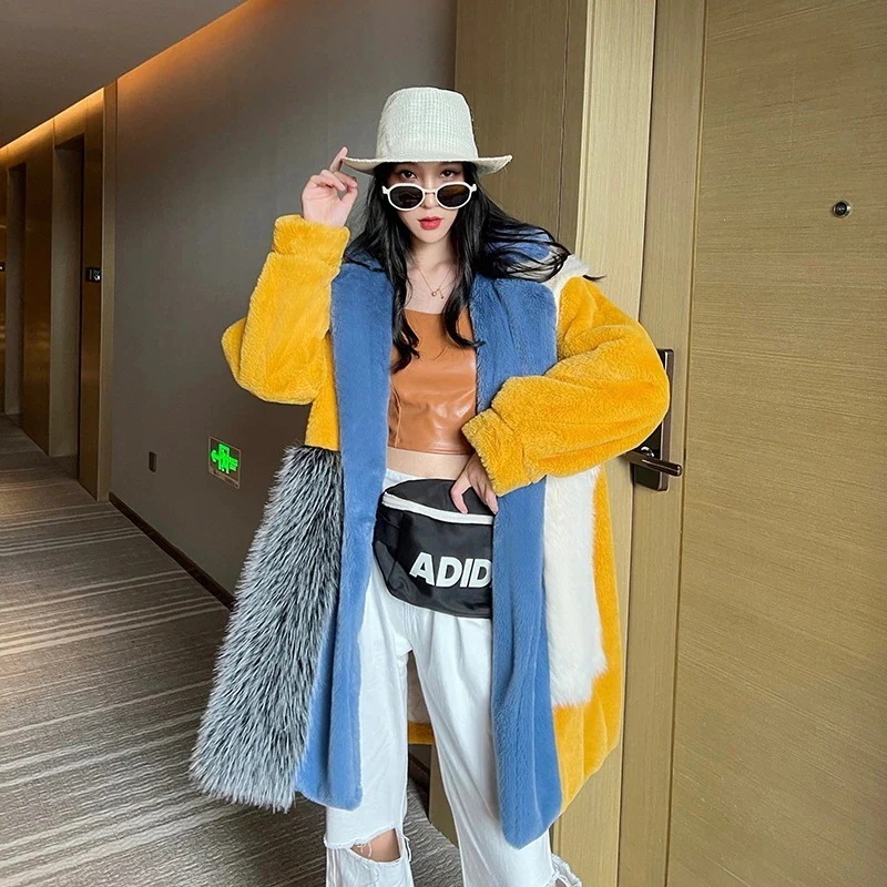 AWアウター韓国ファッション 秋冬 エコファー コート ふわふわ モコモココート ボアパーカー レディース 冬アウター モコモコ 防寒可愛い 膝下丈 肌触り良く 柔らい おしゃれ 大人 5,409円