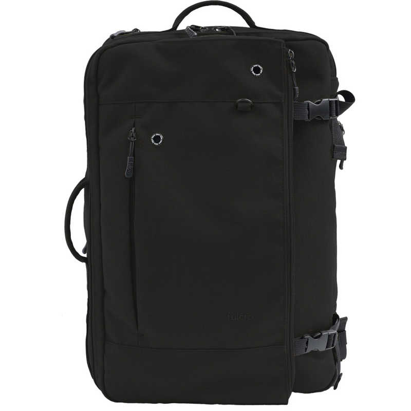 FULCRO　カジュアルリュック PC対応 15インチ A4 19L 拡張時25L 撥水 ブラック　fma-0043-BK