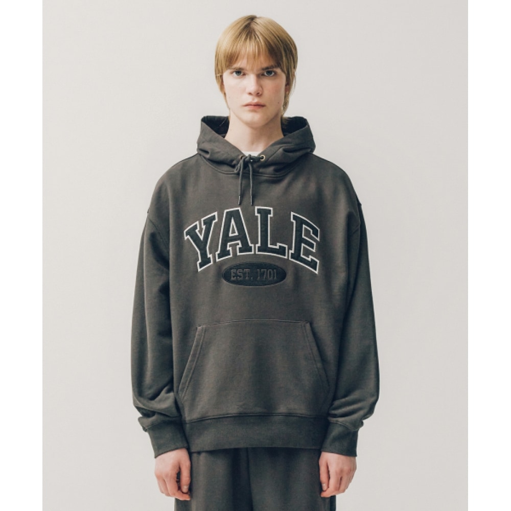 YALE ツートーンアーチフード_チャコール