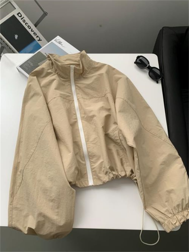 早い者勝ち 短いスタイル ミニスカート 2点セット 2023春 ストリート スリム 突撃服 コート 防風ジャケット ジッパーシャツ ハイウエスト カジュアル