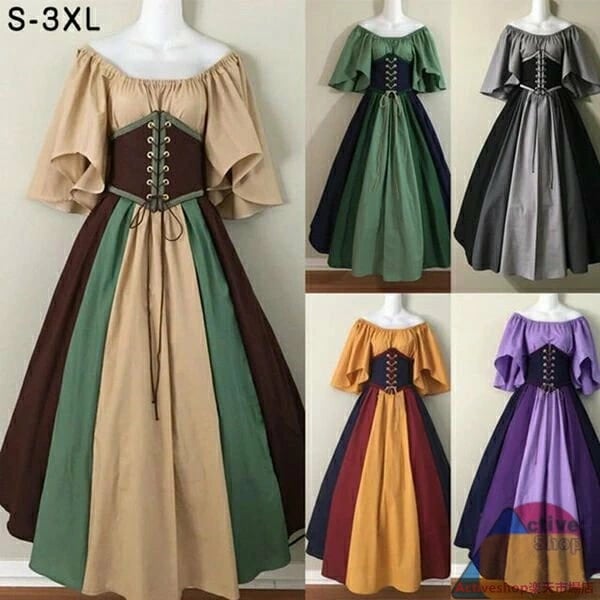 コスプレ ワンピース レディース ドレス 中世ヨーロッパ お姫様 貴族 洋装 半袖 ベルスリーブ ステージ衣装 王族服 豪華 ワンピース ヨーロッパ風 発表会 演奏会 コスチューム ハロウィン 仮装