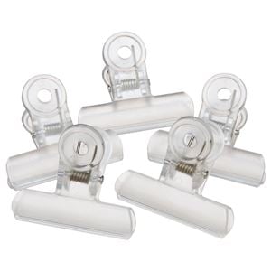 (まとめ) ミツヤ クリアクリップ アクア 中 口幅50mm 透明 PCC-5P-TM 1箱(5個) (×10セット)
