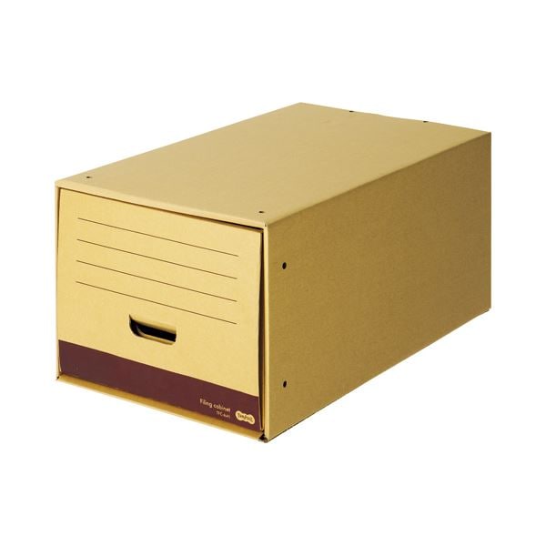 （まとめ） TANOSEE ファイリングキャビネット ロングタイプ A4用 内寸W322×D544×H263mm 1個 (×5セット)