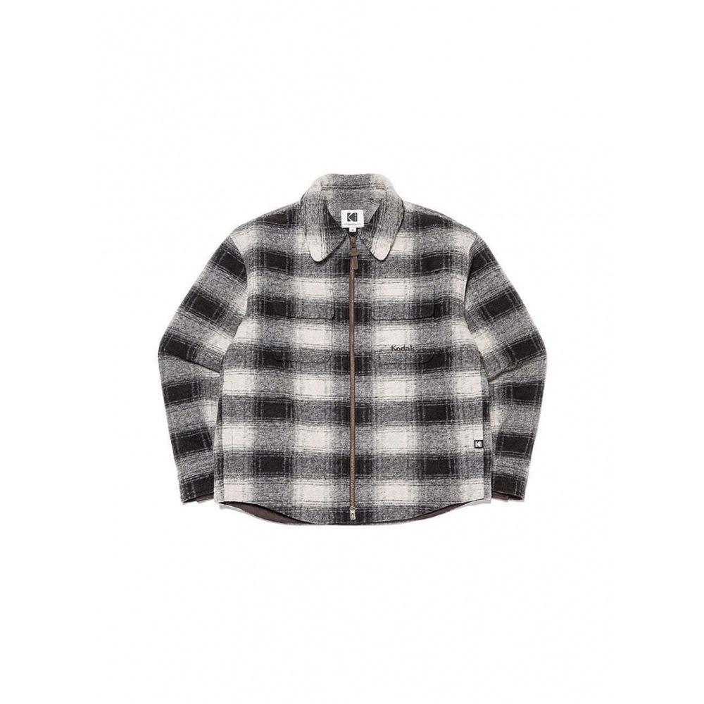 KODAK Apparel トリップチェック パディングシャケット BROWN
