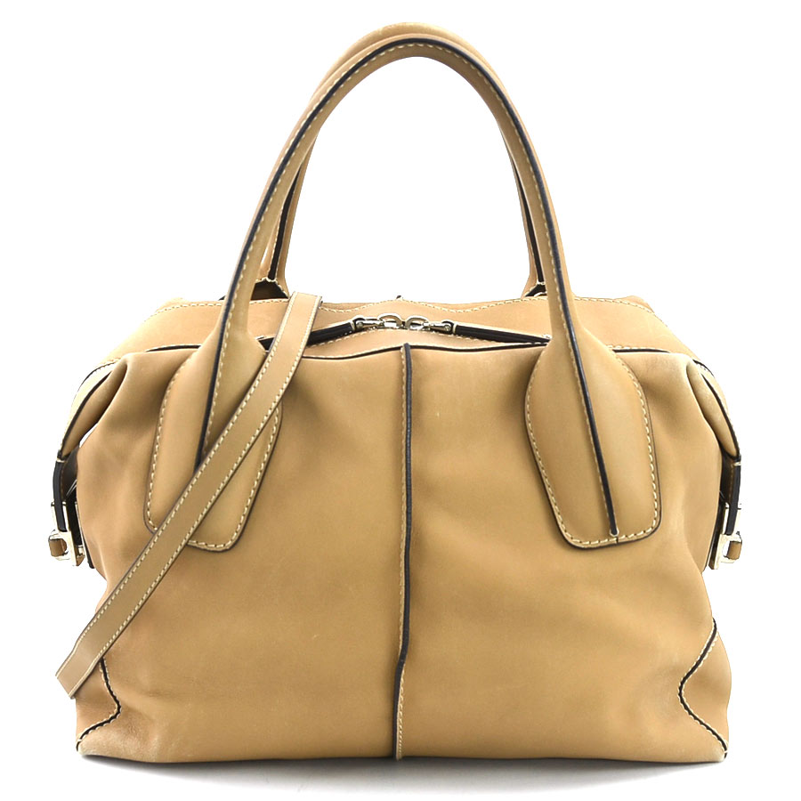 トッズ TOD’S ハンドバッグ ショルダーバッグ レザー ベージュ シルバー レディース e59594a 16,132円