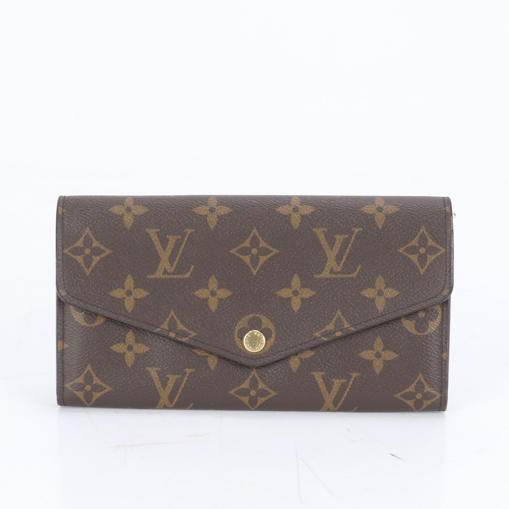 極美品 現行品 RFID付 モノグラム ポルトフォイユ サラ M60531 レザー×コーティングキャンバス 長財布 長財布 二つ折り 三つ折り コンパクト ウォレット ラウンドファスナー レディース