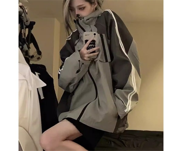 レディース ジャケット 上着 ウィンドブレーカー カジュアルジャケット ワークジャケット ミドル丈 長袖 ファスナー フード 防水 大人可愛い シンプル カジュアル おしゃれ かっこいい ラフ